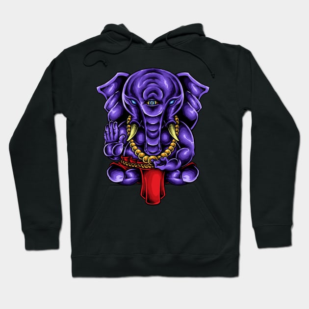 Ganesha Hoodie by SAN ART STUDIO 